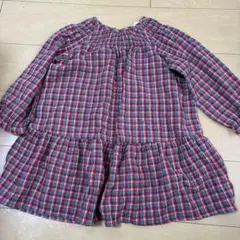 ZARA 赤とグレーのチェックワンピース 110cm