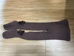 petit main リボン付きタイツ ブラウン 100cm