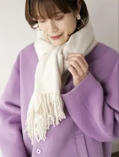 LOWRYS FARM カラーストールマフラー #アイボリーF