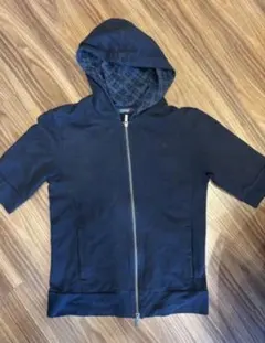 #BurberryBlackLabel#半袖#ジップアップパーカー#ネイビー