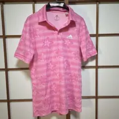 adidas AEROREADY 花柄ポロシャツ Lサイズ ピンク