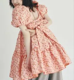 新品 COEL コエル カットジャガードシャーリングスカート ピンク 38