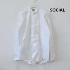 良品✨Social ソシアル 長袖シャツ　 ホワイト ワイシャツ　Lサイズ相当