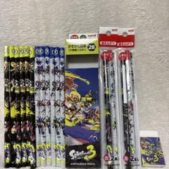 スプラトゥーン３　2B鉛筆 12本入　赤鉛筆4本　消しゴムのセット