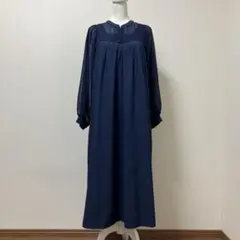 ミルクティー　授乳ワンピース　産前産後　ネイビー　マタニティー　春　ワンピース