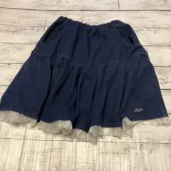 ポンポネット　デニムスカート　フリル　L