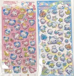 2個セット キャンディグリッターステッカー　ぷくぷくあわわちゃん　ハッピーマーチ