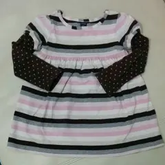 BABY GAP 重ね着風ボーダーワンピ サイズ90