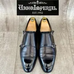 【極美品】ユニオンインペリアル 撥水レザー ダブルモンク 7 3E 茶 箱付 極美品】ユニオンインペリアル 撥水レザー ダブルモンク 7 3E 茶 箱付