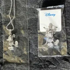 Disney ミッキーマウス ラインストーン ネックレス&ピアスのセット