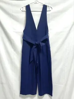 ROCOCO オールインワン サロペット Vネック ウエストリボン ネイビー L