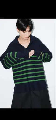 AMERICAN HOLIC 衿付きニットプルオーバー （ネイビー）