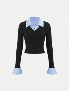 SHEIN シャツレイヤードカットソー