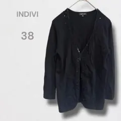 インディヴィ カーディガン トップス ニット 華やか ビジュー 羽織り