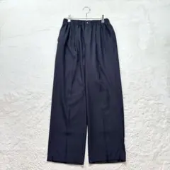 【グリーンレーベルリラクシング】38 黒 パンツ カジュアル セミワイド 春秋