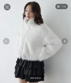 INGNI フロントジップスタンドカラーエコファーコート　ファージャケット