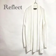 【Reflect リフレクト】透かし編み 羽織りカーディガン 薄手 ロング丈 白