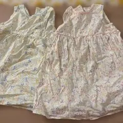 futafuta 小花柄 ノースリーブワンピース 2枚セット 90cmのサムネイル