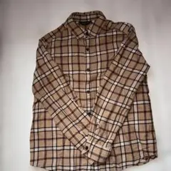COMMECAISM ベージュチェック　シャツ140cm