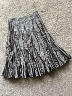 アドルフォドミンゲス　膝下Aラインスカート　シルバーグレー 9号