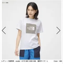 THE NORTH FACE スクエアロゴ Tシャツ ホワイト ベージュ　S