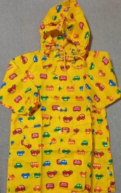 ★美品★　ミキハウス　90　プッチーくん　車柄　黄色　レインコート