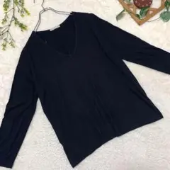 【ZARAザラ】トップス　ニット　Lサイズ　Vネック　ベーシック　シンプル
