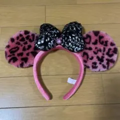 ディズニー カチューシャ ミニー ピンク ヒョウ柄