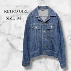 レトロガール Gジャン デニムジャケット カジュアル 綺麗め 大人可愛い M