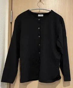 オーガニックコットン　ブラック 長袖カーディガン M