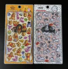 ディズニー プチドロップシール くまのプーさん 101匹わんちゃん 2種セット