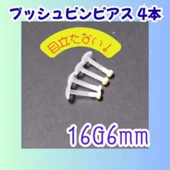쉽게 착용할 수 있는 살색의 푸시 핀 귀걸이, 눈에 띄지 않음, 16g6mm