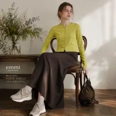 emmi wellness&oneness 長袖トップス ライム F タグ付