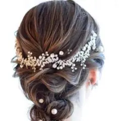 タイムsale価格　ウェディング ヘッドドレス パール ビーズ