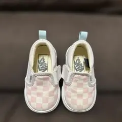 Vans ピンク・ホワイトチェック スリッポン