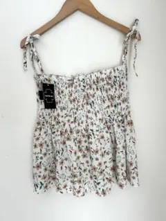 花柄シャーリングキャミソール ビスチェ　M-L
