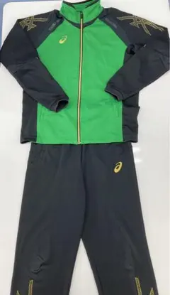 ASICS ジャージ グリーン ブラック