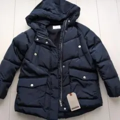 未使用タグ付きZara Kids ネイビー ダウンコート 140 cm