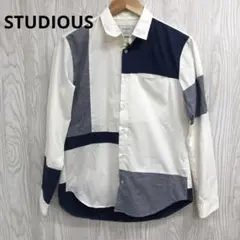 z-227 STUDIOUS パッチワーク長袖シャツのサムネイル