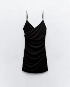 ZARA（ザラ）キャミソールミニワンピース　ブラック