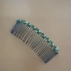 コレットマルーフ　ビーズ装飾 ヘアコーム グリーン系
