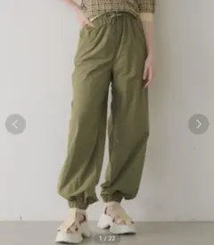 idem/drost loose cargo pants カーキ 裾ゴム仕様