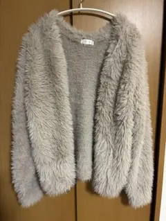 【再値下げ】tal. by yumi. ベージュ フェザーヤーン カーディガンM