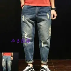 新品ジーンズメンズ スキニー デニムパンツ ダメージジーンズ ハロンパンツ0