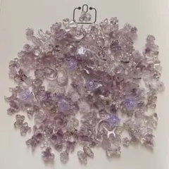 【50個】シルバーパープル素材 ネイルパーツ　まとめ売り　デコパーツ　キラキラ