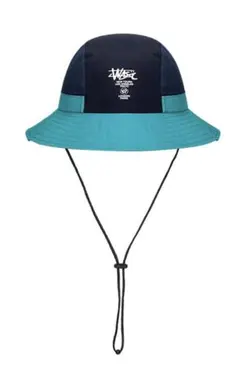 サファリハット 紫外線対策 UVカット 男女兼用 ブルー