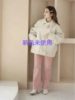 新品未使用　ジュメロ　コーデュロイセミフレアパンツ　ピンクM