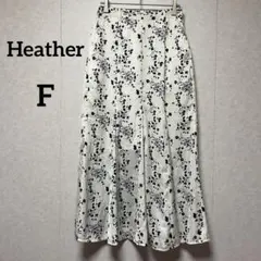 ヘザー　花柄 フレア ロングスカート(F) ウエストゴム ポリエステル