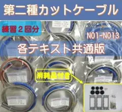 第二種電気工事士 候補問題（クリップ付）NO1-NO13 練習2回分ケーブル 