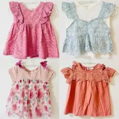 美品 80 90 女の子 夏服4点セット まとめ売り プティマイン
